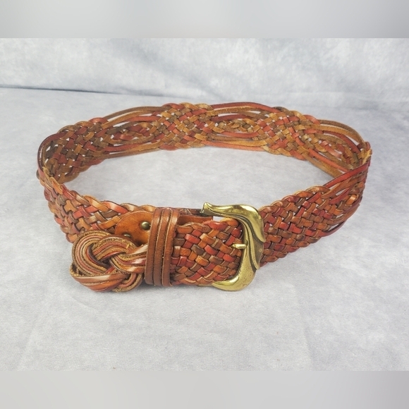 Vintage 80s 90s Woven Wide Waist‎ Belt Made in Italy Size S - Picture 2 of 11